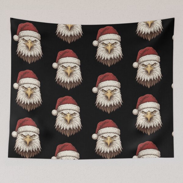 Item preview, Vintage Bald Eagle Wearing Santa Hat Christmas Portrait designed and sold by SOUFIANE1991.
