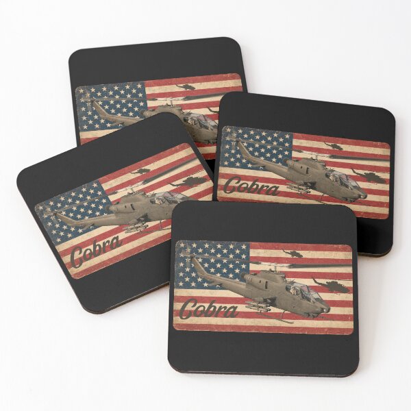 Item preview, AH-1 Cobra Helicopter Patriotic Vintage Worn American Flag designed and sold by MilitaryMart.