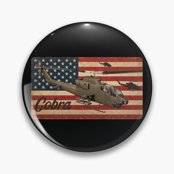 Item preview, AH-1 Cobra Helicopter Patriotic Vintage Worn American Flag designed and sold by MilitaryMart.