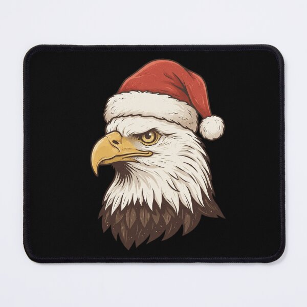 Item preview, Vintage Bald Eagle Wearing Santa Hat Christmas Portrait designed and sold by SOUFIANE1991.