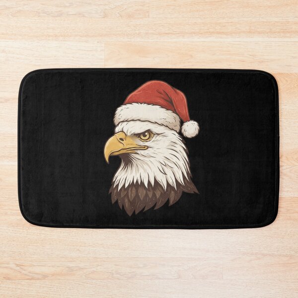 Item preview, Vintage Bald Eagle Wearing Santa Hat Christmas Portrait designed and sold by SOUFIANE1991.