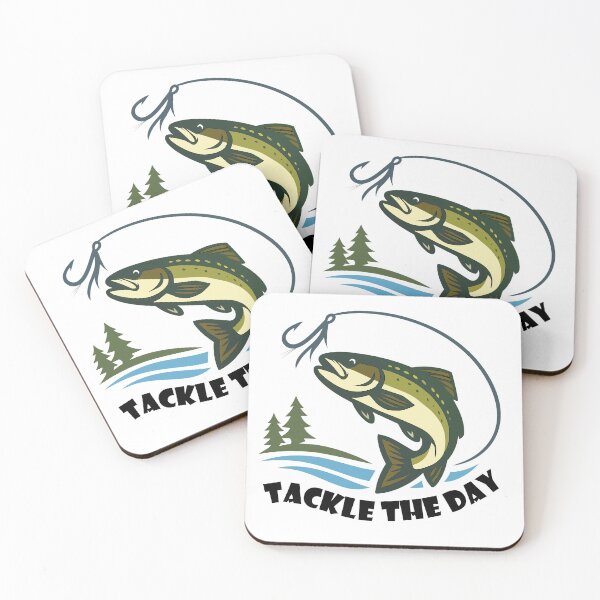 Item preview, Trout fishing logo style illustration "Tackle the Day" dry fly. designed and sold by Art-Horizon.