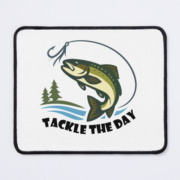 Item preview, Trout fishing logo style illustration "Tackle the Day" dry fly. designed and sold by Art-Horizon.