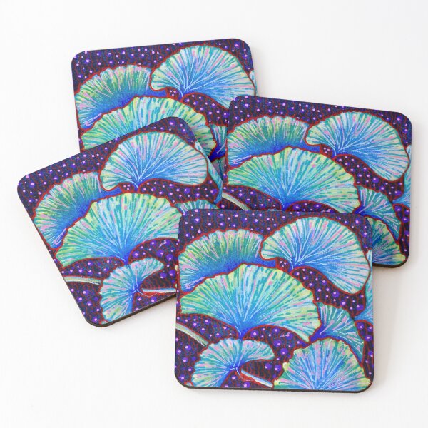 Item preview, Blue Green Ginkgo Leaves: Maximalist Watercolour Pattern designed and sold by ArithraStudio.