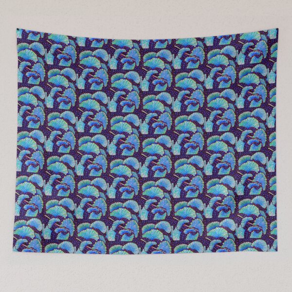 Item preview, Blue Green Ginkgo Leaves: Maximalist Watercolour Pattern designed and sold by ArithraStudio.