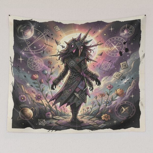 Item preview, Surreal Chaotic Cosmic Figure with mystic symbol flow designed and sold by FotoworldEdel.