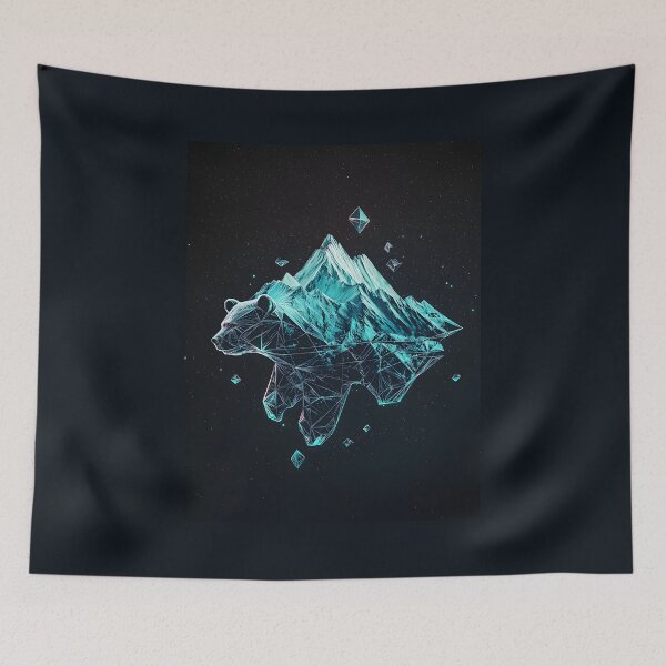 Item preview, 3d Render Of Geometric Bear Mountain Silhouette Digital designed and sold by Checho30.