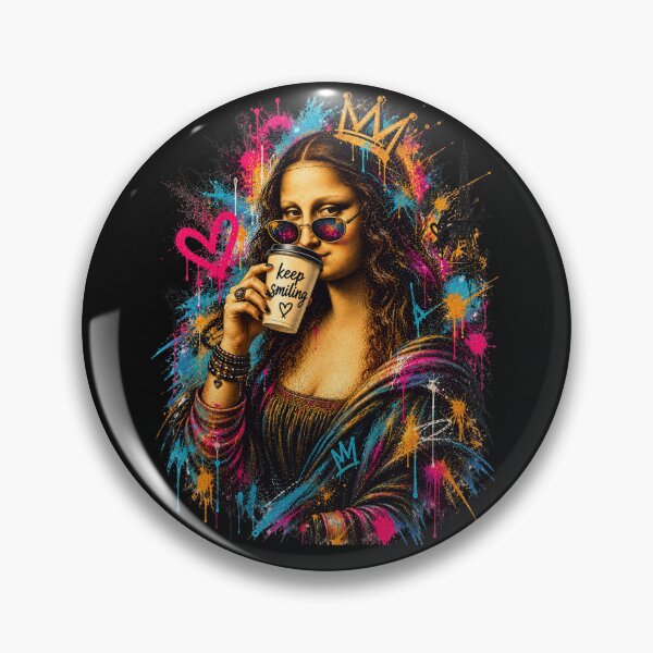 Item preview, Graffiti Mona Lisa. Keep Smiling Coffee Cup Street Art Paris Pop Culture Mashup designed and sold by GEM STYLE.