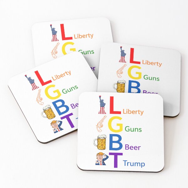 Item preview, LGBT Liberty Guns Beer Trump Artwork | Patriotic Acronym Parody Print designed and sold by MusixMerch.