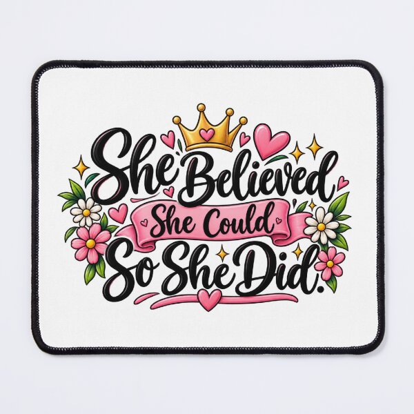 Item preview, She Believed She Could So She Did – Inspirational designed and sold by StickyDelights.