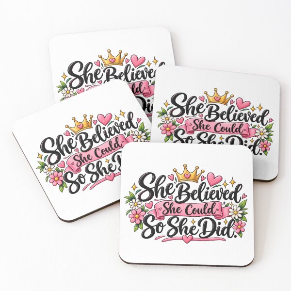 Item preview, She Believed She Could So She Did – Inspirational designed and sold by StickyDelights.