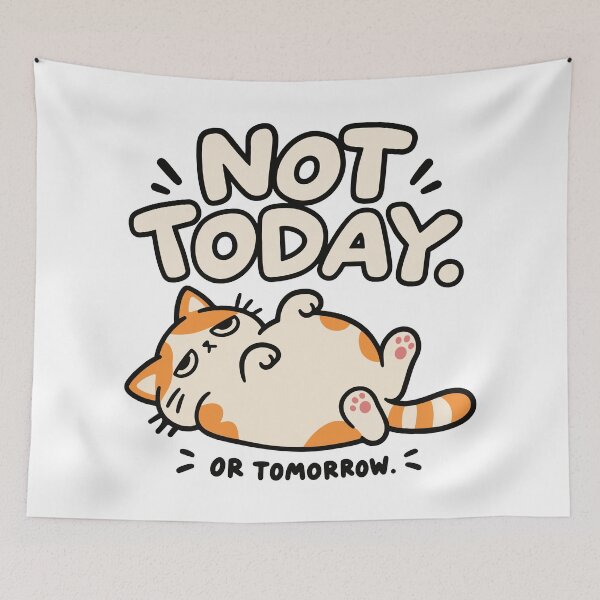 Item preview, Funny Calico Cat and Procrastination designed and sold by MewMade.
