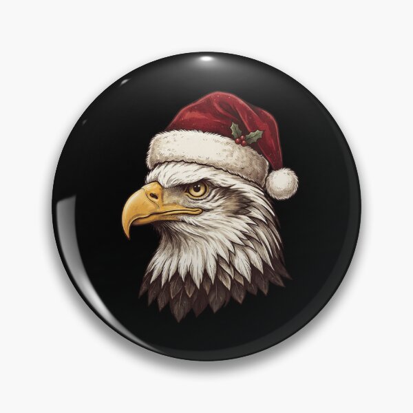 Item preview, Vintage Bald Eagle Wearing Santa Hat Christmas Portrait designed and sold by SOUFIANE1991.