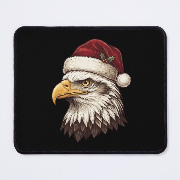 Item preview, Vintage Bald Eagle Wearing Santa Hat Christmas Portrait designed and sold by SOUFIANE1991.