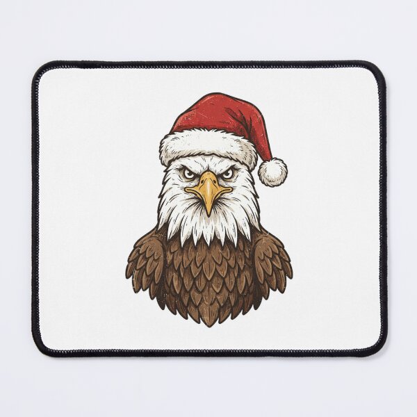Item preview, Vintage Bald Eagle Wearing Santa Hat Christmas Portrait designed and sold by SOUFIANE1991.