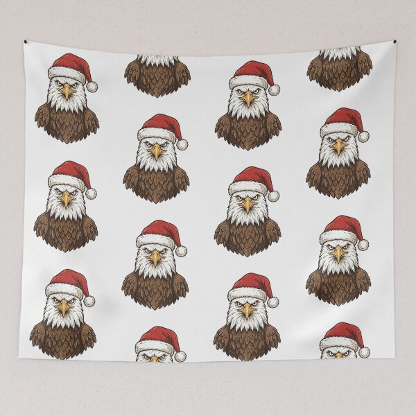 Item preview,  Vintage Bald Eagle Wearing Santa Hat Christmas Portrait designed and sold by SOUFIANE1991.
