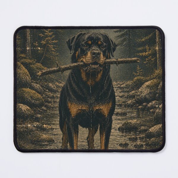 Item preview, Vintage Rottweiler in Wild Forest designed and sold by ARDELVEX STUDIO.
