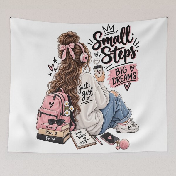 Item preview, Small Steps Big Dreams – Cute Girl Dreamer Aesthetic designed and sold by ✨ Daily Vibe Studio ✨.