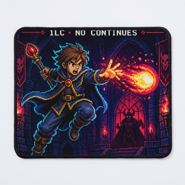 Item preview, Retro Arcade Sorcerer vs Demon King - Pixel Art Poster designed and sold by EtermaoDigital.
