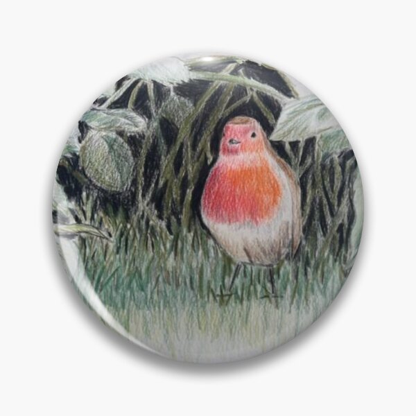 Item preview, Robin in the Bushes: Coloured Pencils designed and sold by Charlotte's Shop of Bird Stuff.