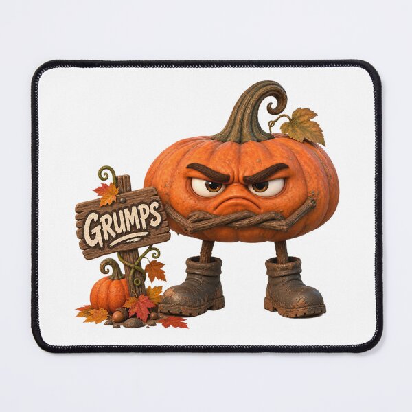 Item preview, Grumps the Grumpy Pumpkin – Funny Autumn Character designed and sold by The Cutting Room.