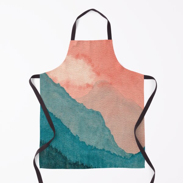 Item preview, Coral Sky Teal Mountains: Minimalist Watercolour Landscape designed and sold by ArithraStudio.