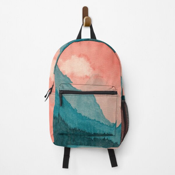 Item preview, Coral Sky Teal Mountains: Minimalist Watercolour Landscape designed and sold by ArithraStudio.