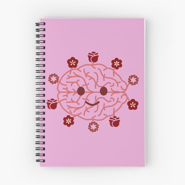 Item preview, Cute Happy Brain with Maroon Flowers | Mental Health Design designed and sold by CreativeArtistL.