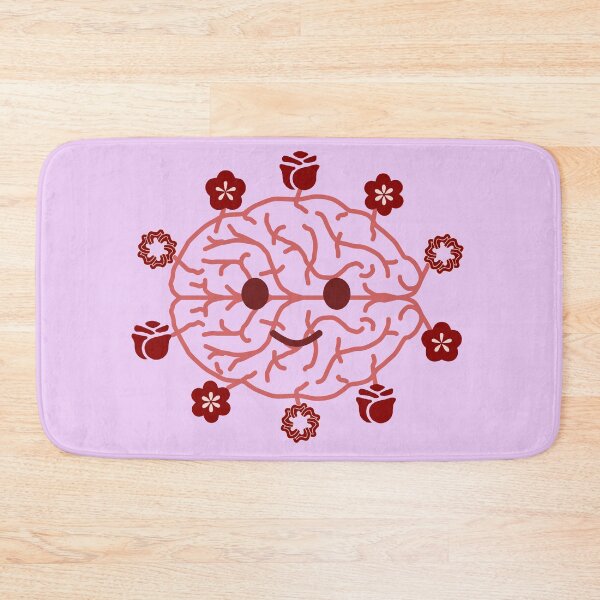 Item preview, Cute Happy Brain with Maroon Flowers | Mental Health Design designed and sold by CreativeArtistL.