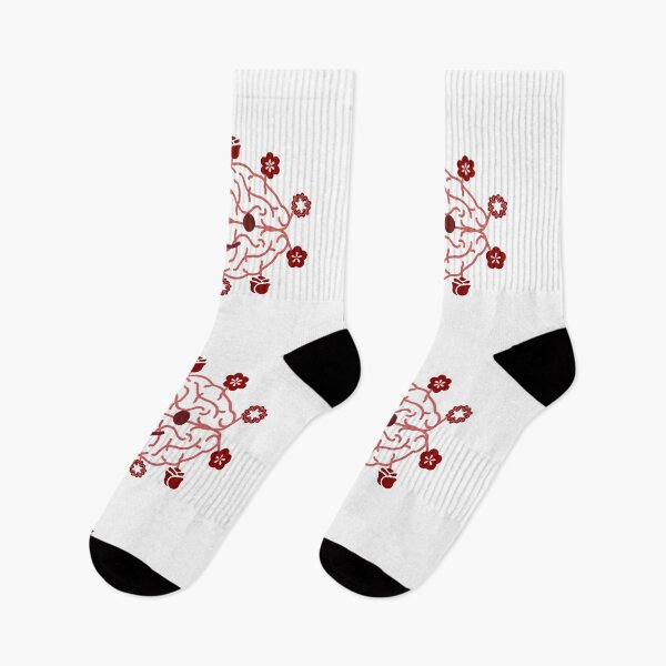 Item preview, Cute Happy Brain with Maroon Flowers | Mental Health Design designed and sold by CreativeArtistL.
