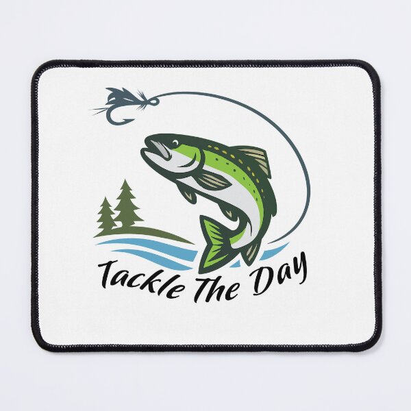 Item preview, Trout fishing logo style illustration "Tackle the Day" dry fly. designed and sold by Art-Horizon.