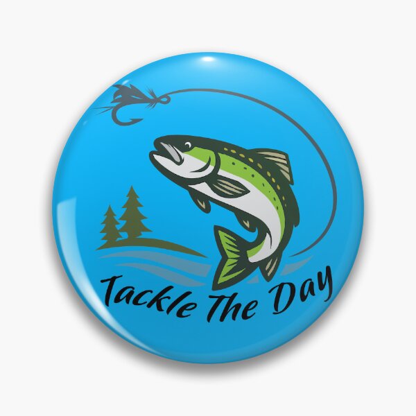 Item preview, Trout fishing logo style illustration "Tackle the Day" dry fly. designed and sold by Art-Horizon.