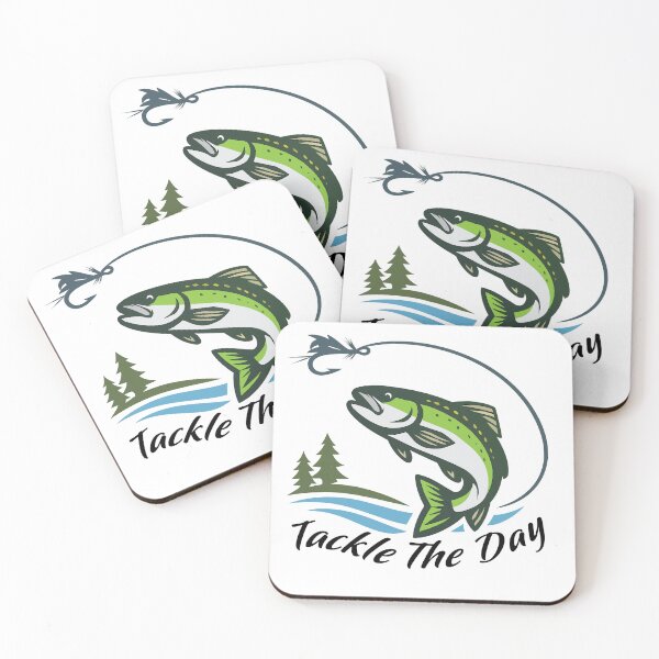 Item preview, Trout fishing logo style illustration "Tackle the Day" dry fly. designed and sold by Art-Horizon.