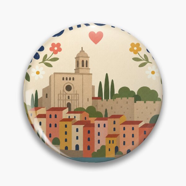 Item preview, Girona Spain Travel Souvenir Modern Folk Art designed and sold by VisualArtsOasis.