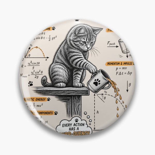 Item preview, What Cats Really Think, Funny Cat Physics, Cat Knocking Glass, Science Cat Gift for Cat Lover designed and sold by Cchotlan.