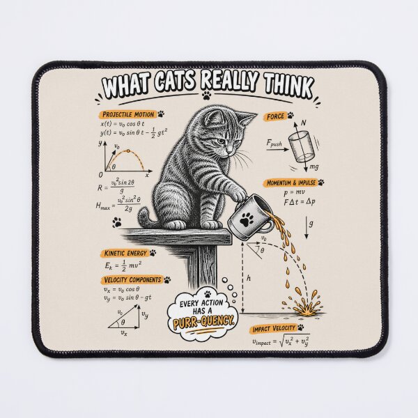 Item preview, What Cats Really Think, Funny Cat Physics, Cat Knocking Glass, Science Cat Gift for Cat Lover designed and sold by Cchotlan.