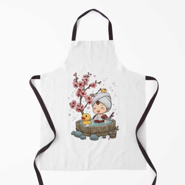 Item preview, cute chibi samurai in onsen designed and sold by cutemakerotart.