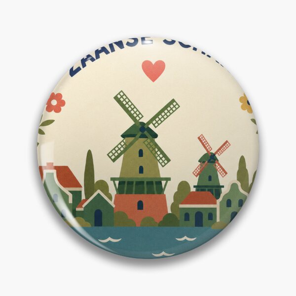 Item preview, Zaanse Schans Netherlands Travel Souvenir Modern Folk Art designed and sold by VisualArtsOasis.