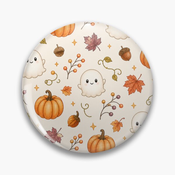 Item preview, Cute Autumn Ghost Pumpkin Pattern designed and sold by lita-lilith.