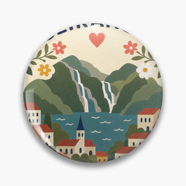 Item preview, Geiranger Norway Travel Souvenir Modern Folk Art designed and sold by VisualArtsOasis.
