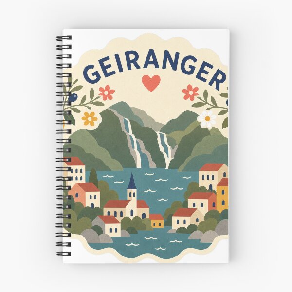 Item preview, Geiranger Norway Travel Souvenir Modern Folk Art designed and sold by VisualArtsOasis.