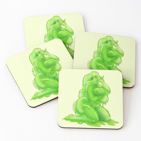 Item preview, Slime Babe Monster Girl Pin-Up designed and sold by wiseacreart.