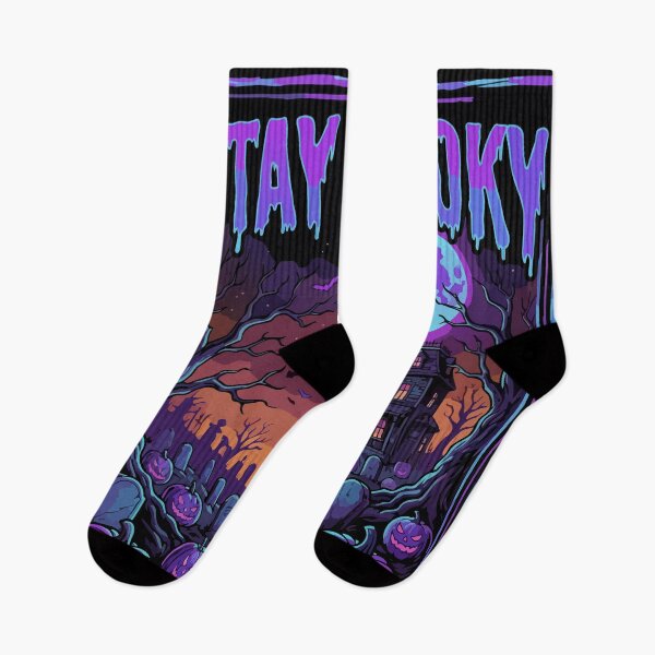 Item preview, HALLOWEEN Stay Spooky Haunted House | Neon Halloween Pumpkin Bats designed and sold by Uglyandcute.