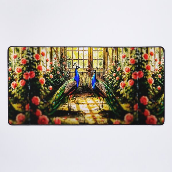 Item preview, Two Elegant Peacocks Art Print designed and sold by The Empire Of Digital Art..