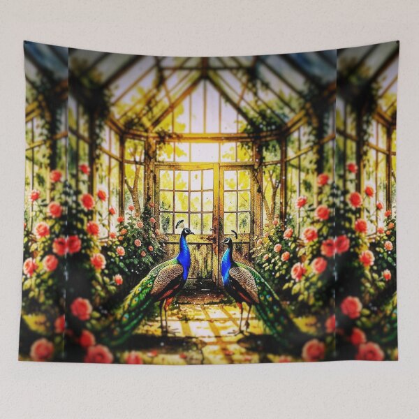 Item preview, Two Elegant Peacocks Art Print designed and sold by The Empire Of Digital Art..