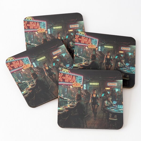 Item preview, Cyberpunk Bar - Neon Atmosphere and Futuristic Urban Night designed and sold by Kek-Ina.