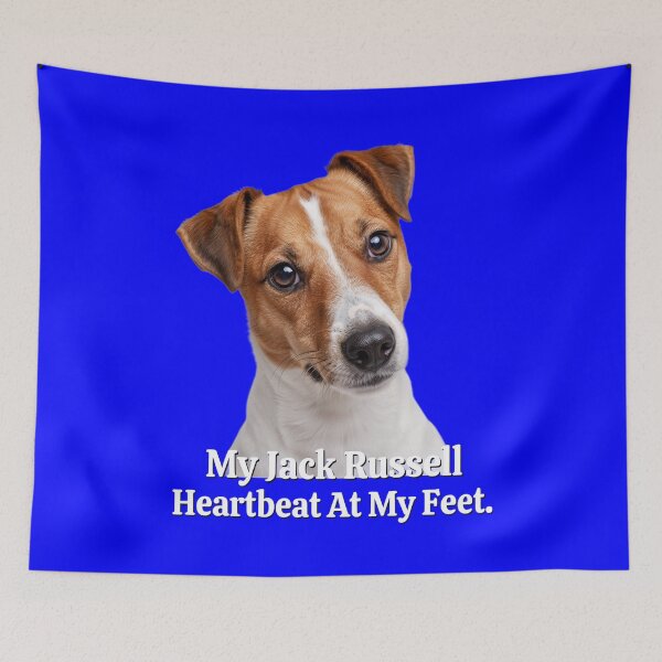 Aperçu de l'œuvre Propriétaire d'un Jack Russell : Le cœur de mon Jack Russell bat à mes pieds (Art Design) créée et vendue par fantasticdesign.