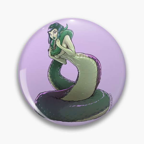 Item preview, Chica monstruo pin-up Naga Babe designed and sold by wiseacreart.