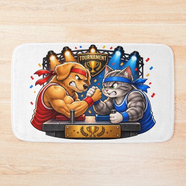 Item preview, Arm wrestling tournament – muscle dog versus cat designed and sold by Gletschie.