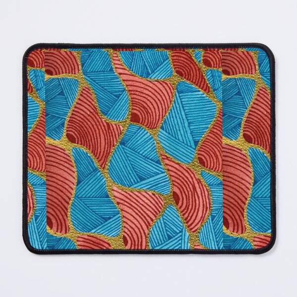 Item preview, Blue Red Gold Abstract Geometric Watercolour Pattern designed and sold by ArithraStudio.